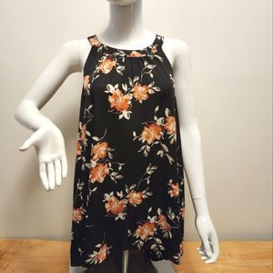 TORRID Black Pink Floral Sleeveless Hi Low Polyester Blouse Size 1X